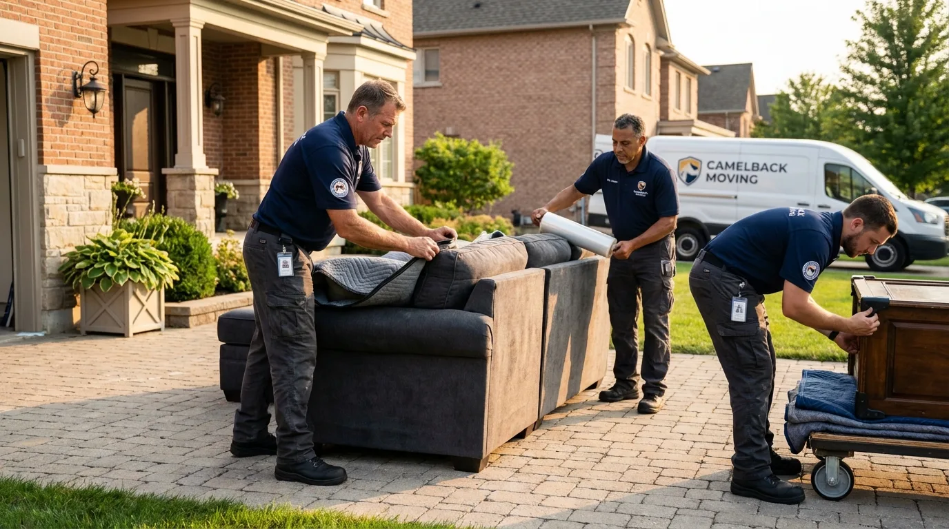 Large estate moving crew wrapping furniture in Princeville, HI